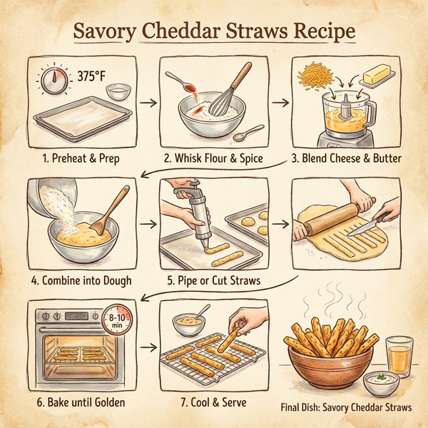 Savory Cheddar Straws instructions