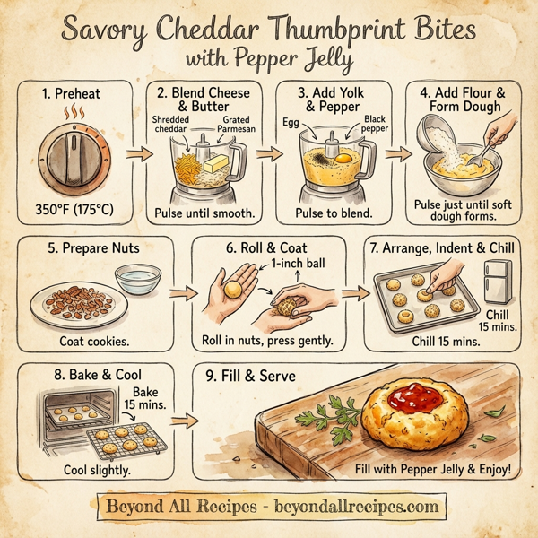 Savory Cheddar Thumbprint Bites with Pepper Jelly instructions