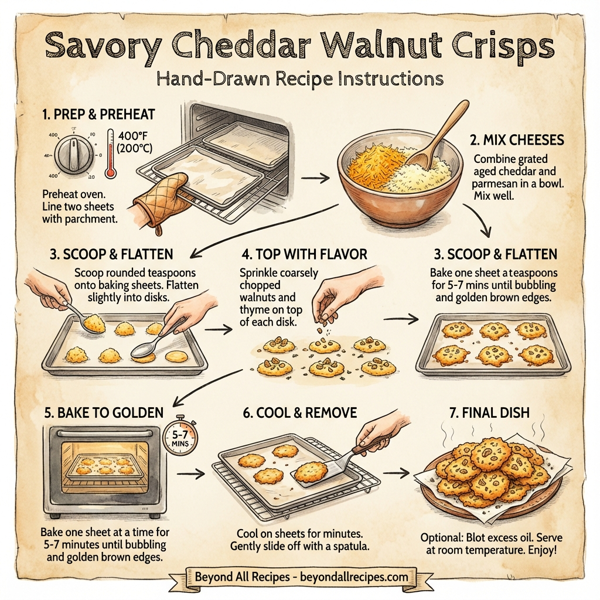 Savory Cheddar Walnut Crisps instructions