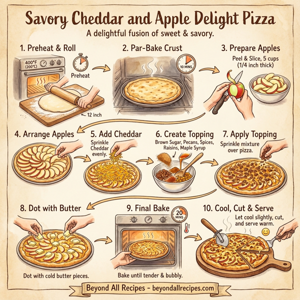 Savory Cheddar and Apple Delight Pizza instructions