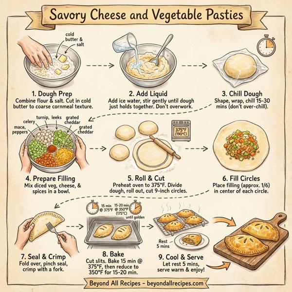Savory Cheese and Vegetable Pasties instructions