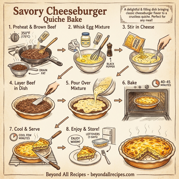 Savory Cheeseburger Quiche Bake instructions