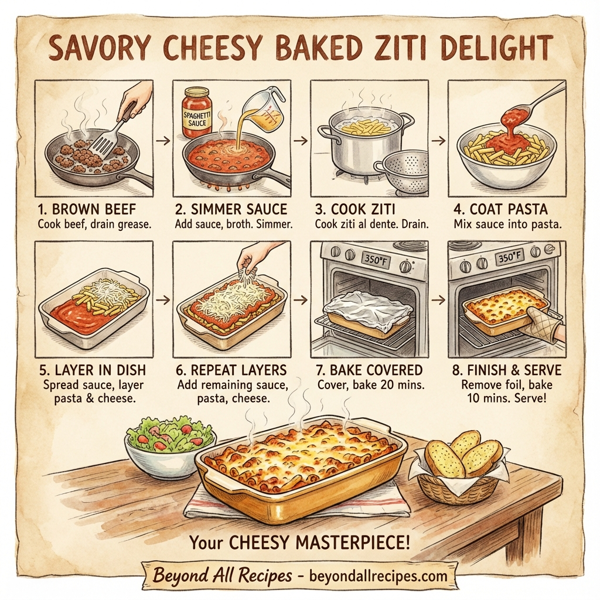 Savory Cheesy Baked Ziti Delight instructions