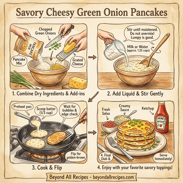 Savory Cheesy Green Onion Pancakes instructions