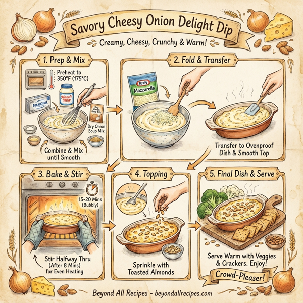 Savory Cheesy Onion Delight Dip instructions
