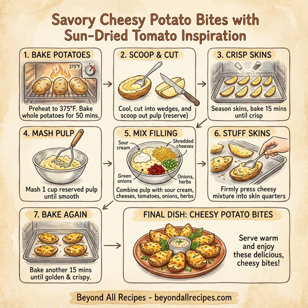 Savory Cheesy Potato Bites with Sun-Dried Tomato Inspiration instructions