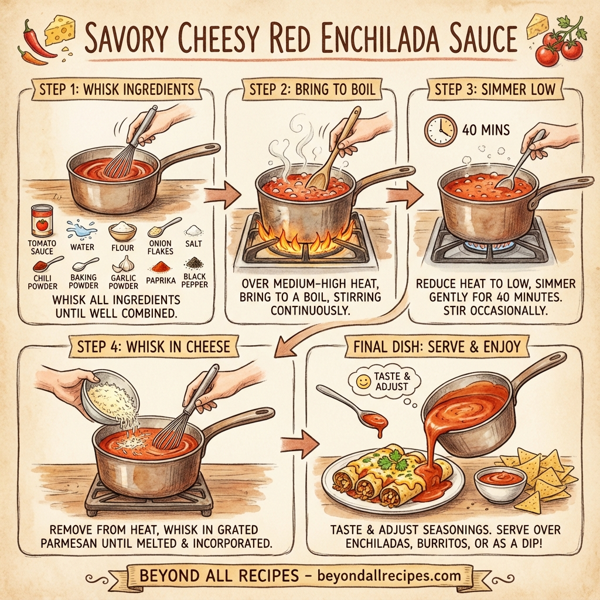 Savory Cheesy Red Enchilada Sauce instructions