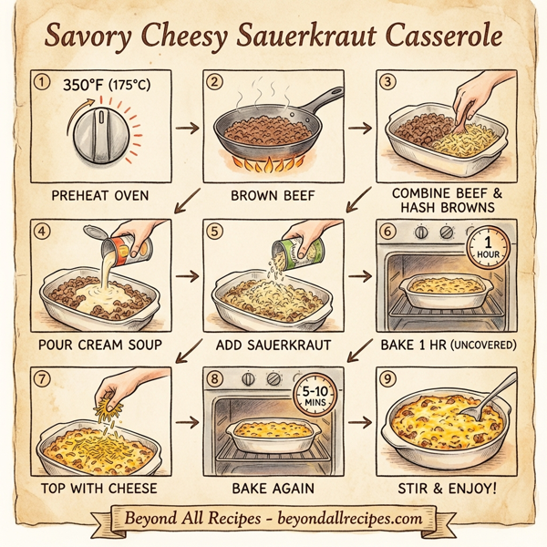 Savory Cheesy Sauerkraut Casserole instructions