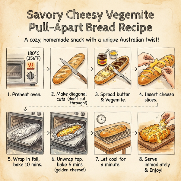 Savory Cheesy Vegemite Pull-Apart Bread instructions