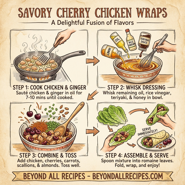 Savory Cherry Chicken Wraps instructions