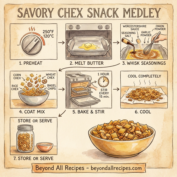 Savory Chex Snack Medley instructions