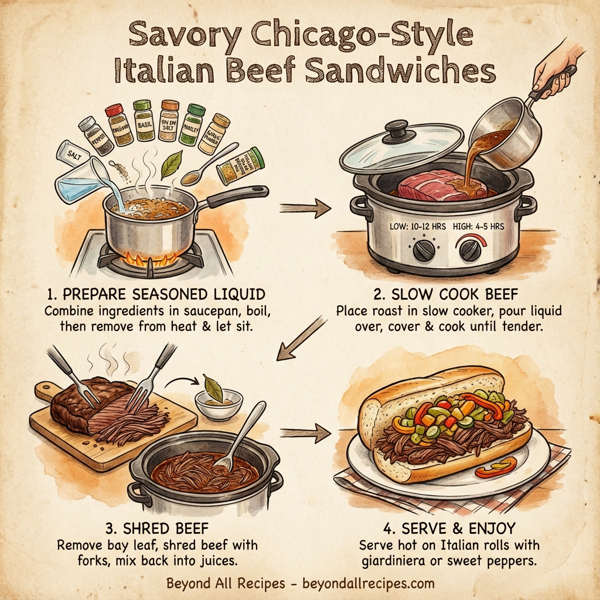 Savory Chicago-Style Italian Beef Sandwiches instructions