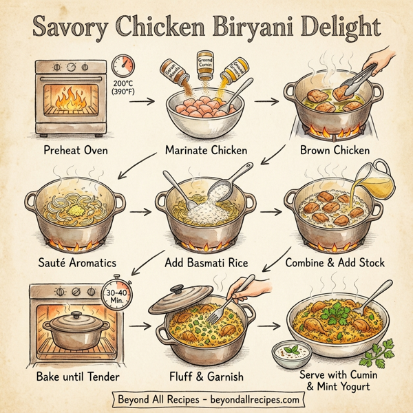 Savory Chicken Biryani Delight instructions