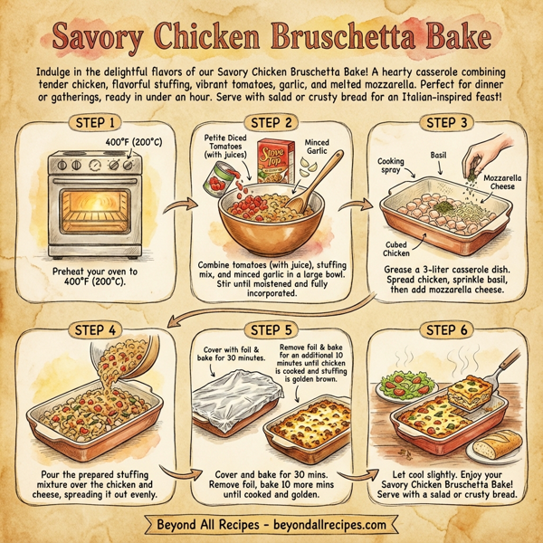 Savory Chicken Bruschetta Bake instructions