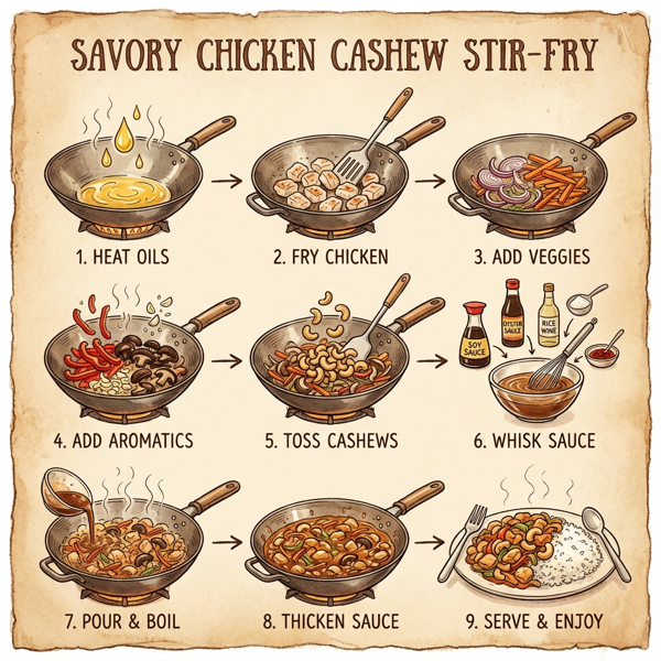 Savory Chicken Cashew Stir-Fry instructions