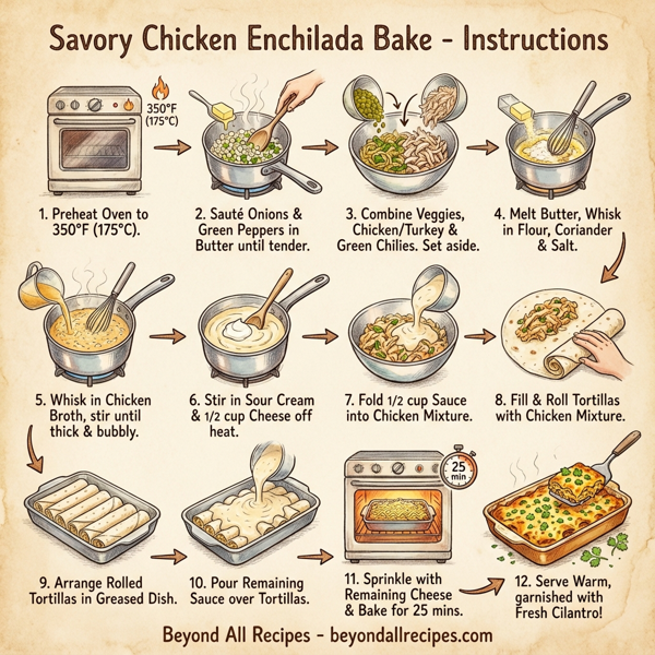 Savory Chicken Enchilada Bake instructions