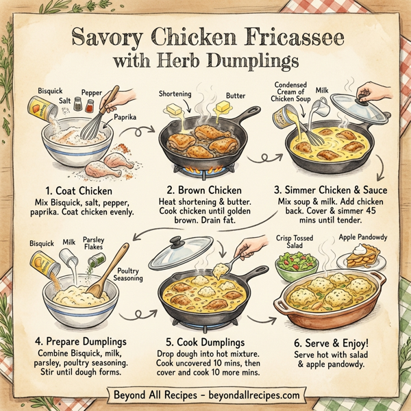 Savory Chicken Fricassee with Herb Dumplings instructions