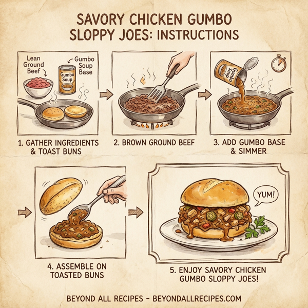 Savory Chicken Gumbo Sloppy Joes instructions