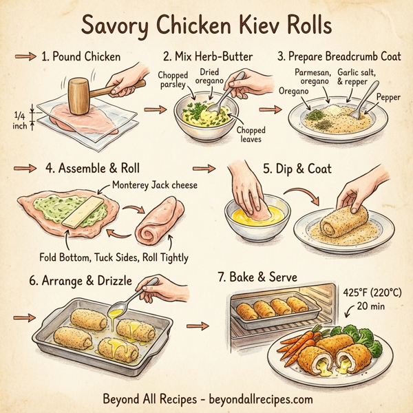 Savory Chicken Kiev Rolls instructions