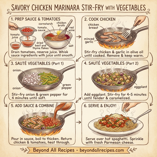 Savory Chicken Marinara Stir-Fry with Vegetables instructions