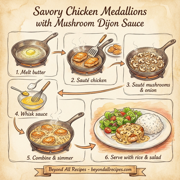 Savory Chicken Medallions with Mushroom Dijon Sauce instructions