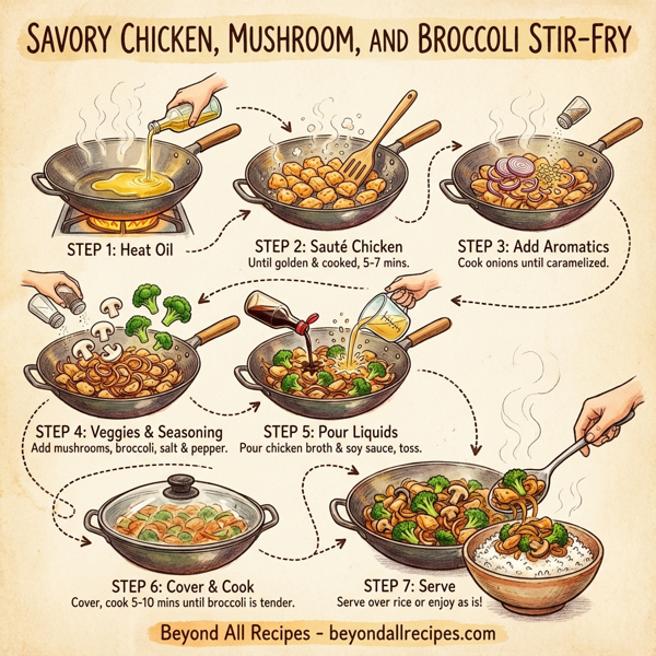 Savory Chicken, Mushroom, and Broccoli Stir-Fry instructions