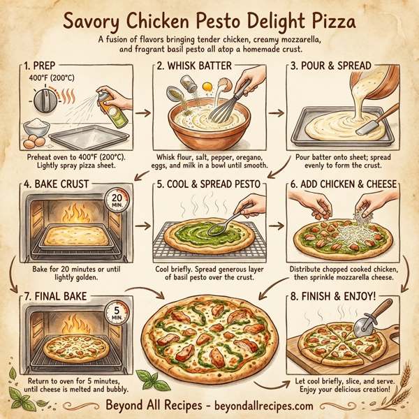 Savory Chicken Pesto Delight Pizza instructions