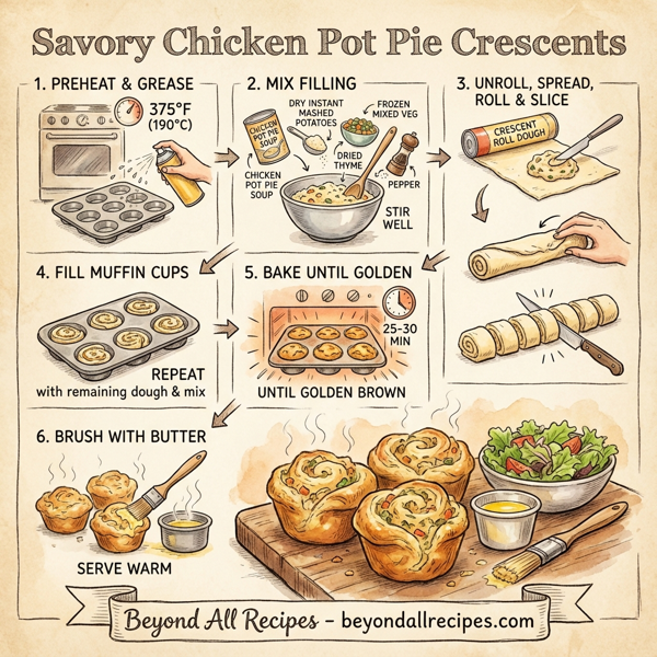 Savory Chicken Pot Pie Crescents instructions