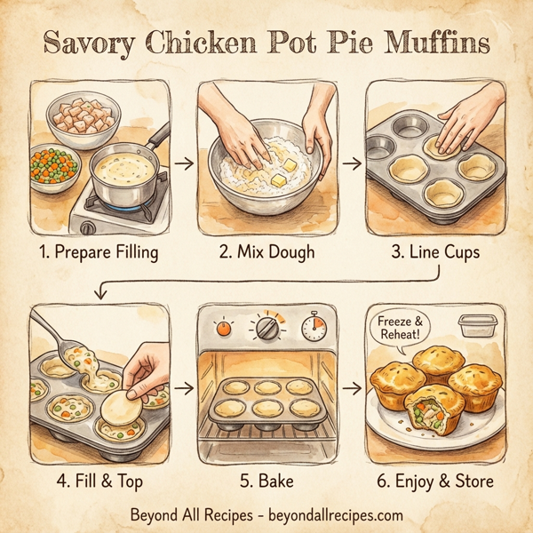 Savory Chicken Pot Pie Muffins instructions