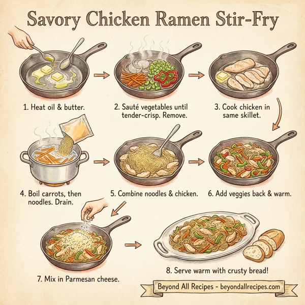 Savory Chicken Ramen Stir-Fry instructions