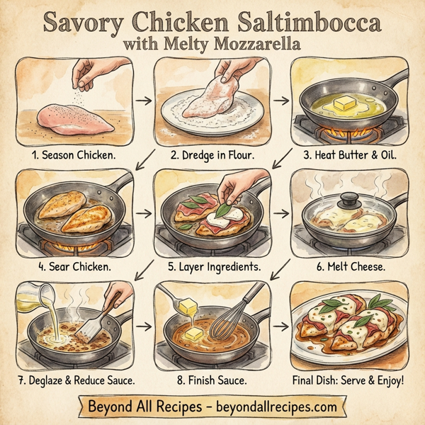 Savory Chicken Saltimbocca with Melty Mozzarella instructions
