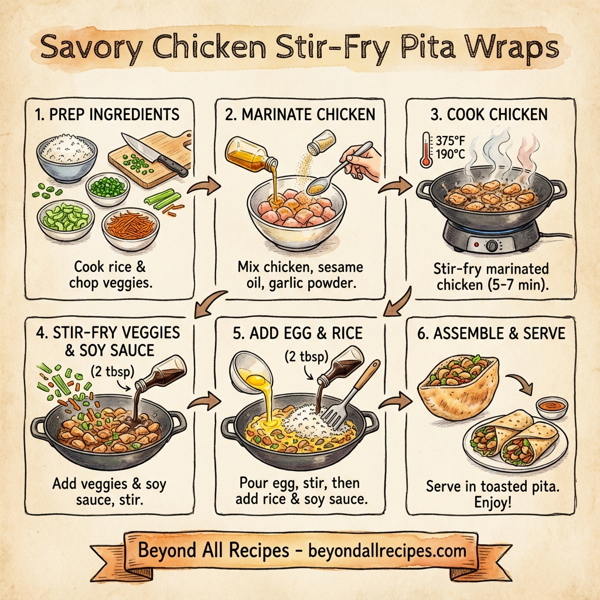 Savory Chicken Stir-Fry Pita Wraps instructions