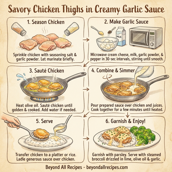 Savory Chicken Thighs in Creamy Garlic Sauce instructions