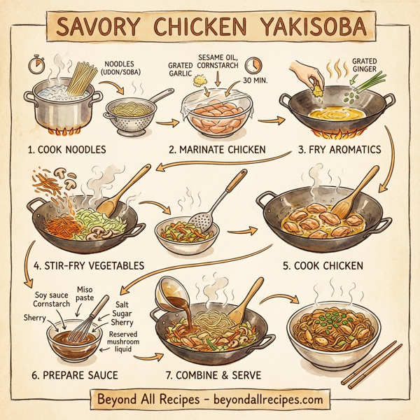 Savory Chicken Yakisoba instructions