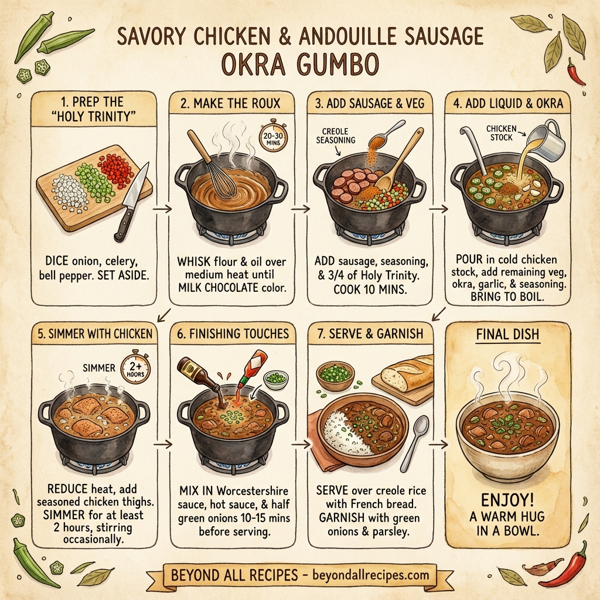 Savory Chicken & Andouille Sausage Okra Gumbo instructions