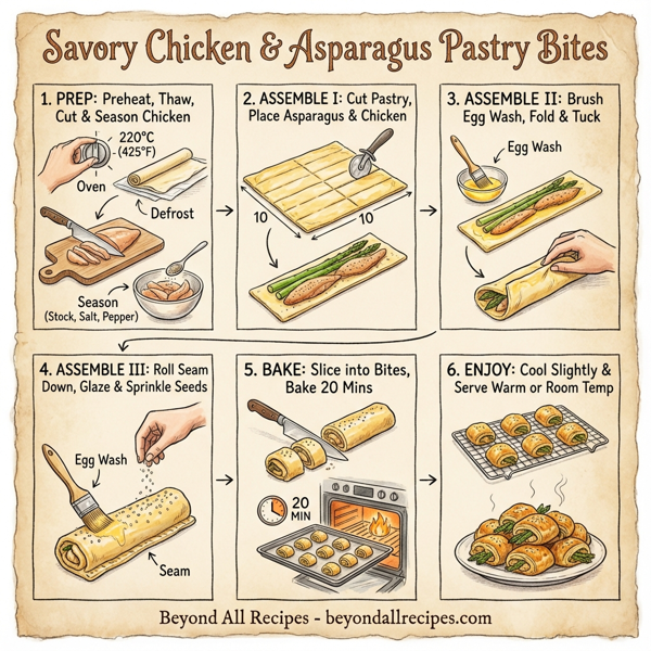 Savory Chicken & Asparagus Pastry Bites instructions