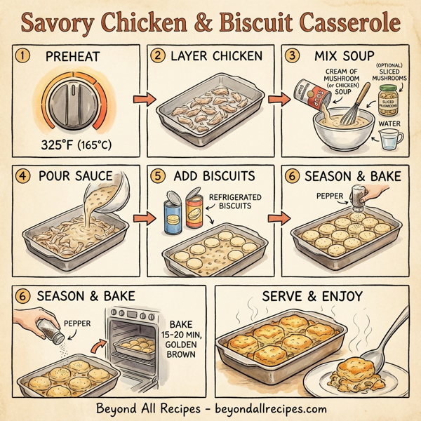 Savory Chicken & Biscuit Casserole instructions