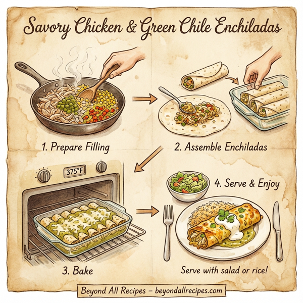Savory Chicken & Green Chile Enchiladas instructions