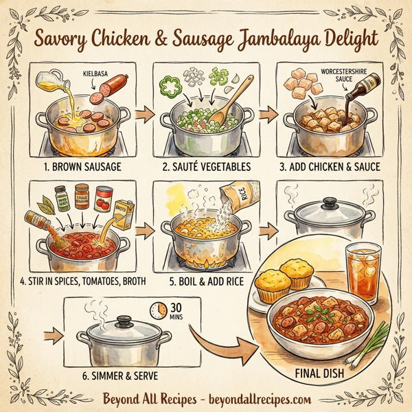 Savory Chicken & Sausage Jambalaya Delight instructions