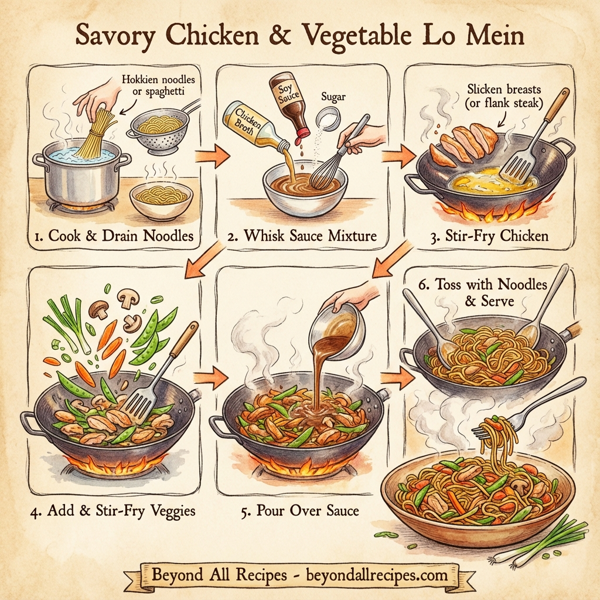 Savory Chicken & Vegetable Lo Mein instructions