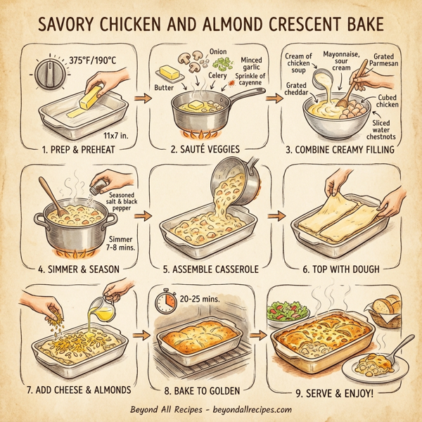 Savory Chicken and Almond Crescent Bake instructions