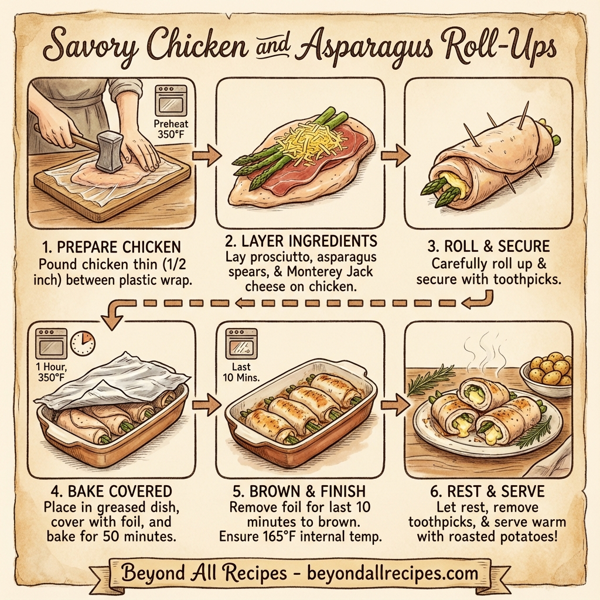 Savory Chicken and Asparagus Roll-Ups instructions