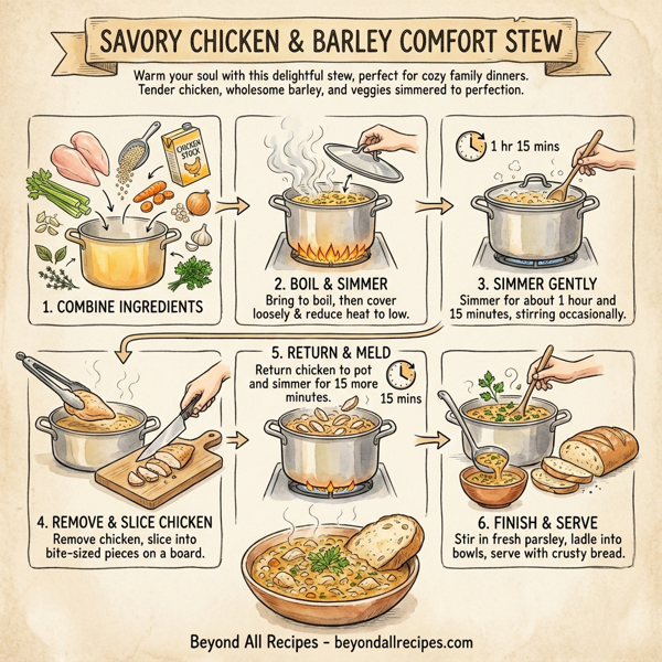 Savory Chicken and Barley Comfort Stew instructions