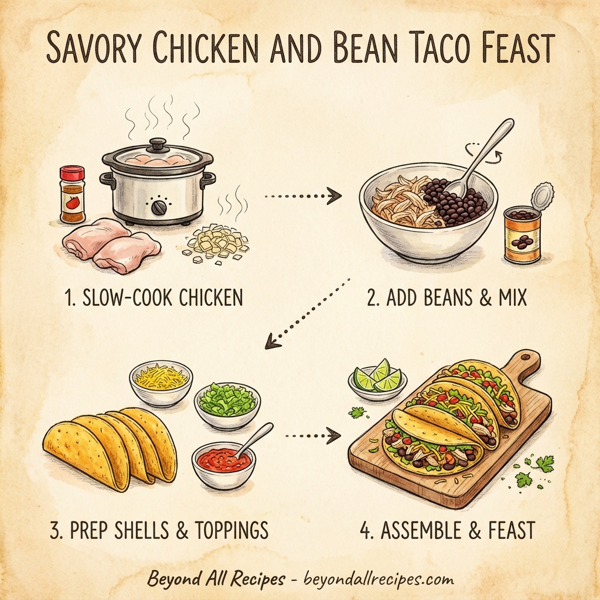 Savory Chicken and Bean Taco Feast instructions