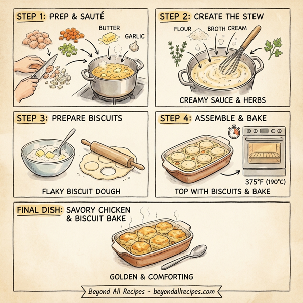 Savory Chicken and Biscuit Bake instructions