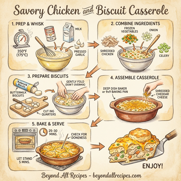Savory Chicken and Biscuit Casserole instructions