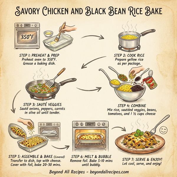 Savory Chicken and Black Bean Rice Bake instructions
