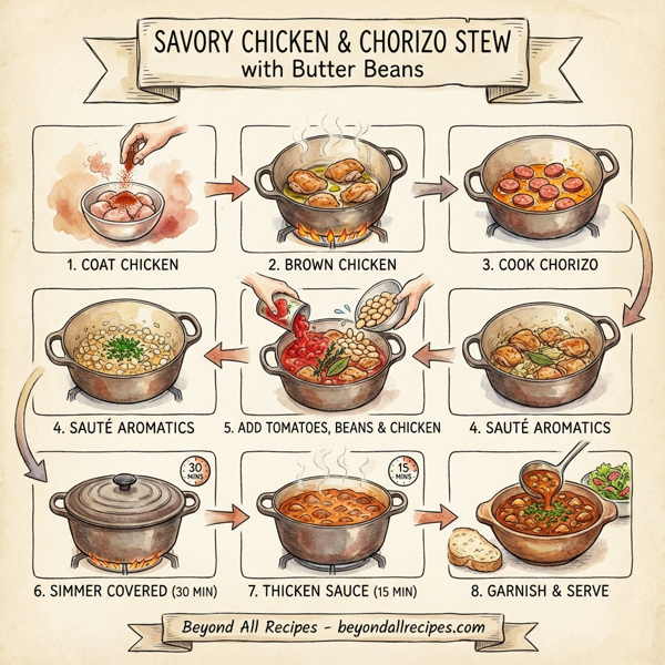 Savory Chicken and Chorizo Stew with Butter Beans instructions