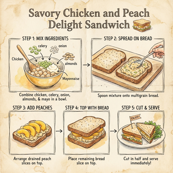 Savory Chicken and Peach Delight Sandwich instructions
