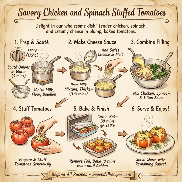 Savory Chicken and Spinach Stuffed Tomatoes instructions